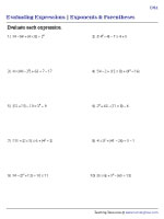 Expressions with Parentheses and Exponents - Difficult