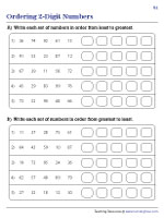 Ordering 2-Digit Numbers - Standard