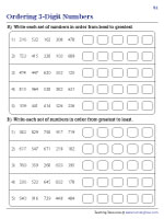 Ordering 3-Digit Numbers - Standard