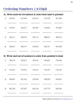 place value worksheet 6 digits Ordering 6-Digit Numbers