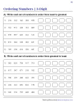 ordering numbers worksheets