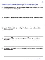 Parallel or Perpendicular - Equations and Slopes