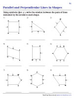 Parallel and Perpendicular Lines in Shapes