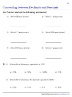 Converting between Decimals and Percents