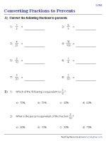 Converting Fractions to Percents - Level 1