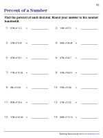 Percent of a Decimal Number