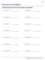 percent worksheets