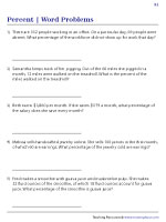 Percent of Change Word Problems Worksheets