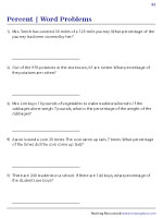 Calculating Percentage Word Problems - Customary 2