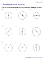 Finding Circumference in Terms of Pi Using Diameter - Customary