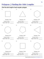 Finding Side Lengths of Polygons from Perimeter Worksheets