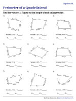 Perimeter of Quadrilaterals - Algebra - Customary