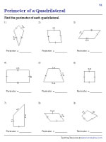 Perimeter of Quadrilaterals - Congruent Sides - Customary