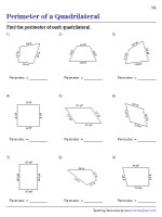 Perimeter of Quadrilaterals - Decimals - Customary