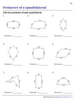 Perimeter of Quadrilaterals - Integers - Customary