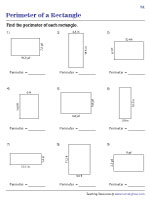 Perimeter of Rectangles - Decimals - Customary