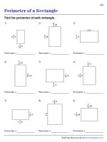 Perimeter of Rectangles - Fractions | Worksheet #2