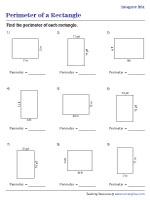 Perimeter of Rectangles - Integers | Level 1 - Worksheet #1