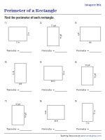 Perimeter of Rectangles - Integers - Level 1 - Customary