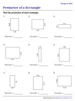 Perimeter of Rectangles - Integers | Level 1 - Worksheet #2