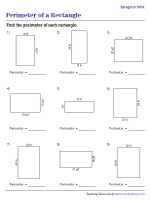 Perimeter of Rectangles - Integers - Level 2 - Customary