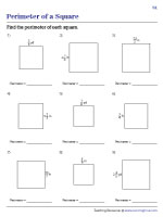 Perimeter of Squares - Fractions - Customary