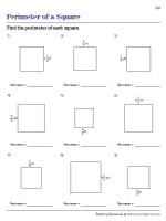 Perimeter of Squares - Fractions | Worksheet #2