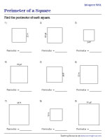 Perimeter of Squares - Integers - Level 2 - Customary