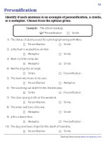 Identifying Personifications, Similes, and Metaphors