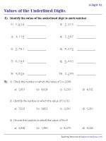 4 digit place value worksheets