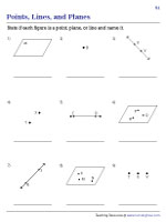 Points, Lines, and Planes Worksheets