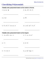 Classifying Polynomials - Mixed Review