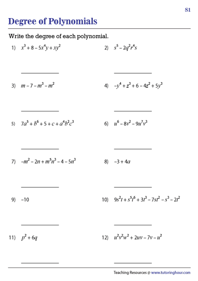 Degree of a Polynomial