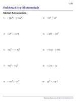 Subtracting Monomials