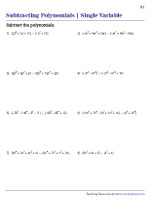 Subtracting Polynomials