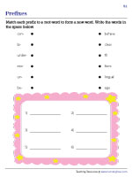 Matching Prefixes to Root Words