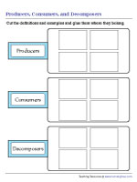 Defining Producers, Consumers, Decomposers - Cut and Glue