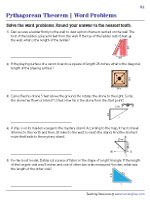 Pythagorean Theorem Word Problems