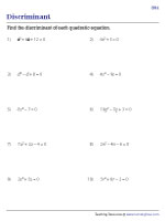 Finding the Discriminant - Easy