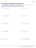 Forming Quadratic Equation from the Roots - Easy