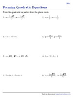 Forming Quadratic Equation from the Roots - Moderate