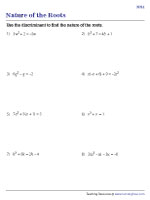 Determine the Nature of The Roots of the Equation - Moderate