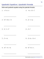 Quadratic Equations - Quadratic Formula