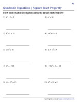 Quadratic Equations - Square Root Method