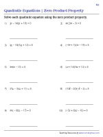 Quadratic Equations - Zero Product Property