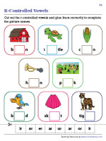 Completing Words with R-controlled Vowels - Cut and Glue