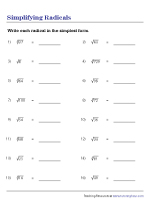 Simplifying Radicals