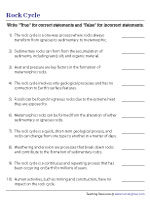 Rock Cycle Statements - True or False