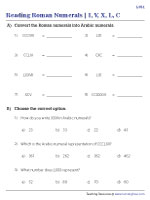 Reading Roman Numerals - I, V, X, L, C