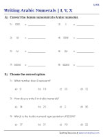 Writing Arabic Numerals - I, V, X